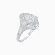 Vintage - Inspired Oval Cut Ring Mounting with Filigree Detailing - Shahin Jewelry